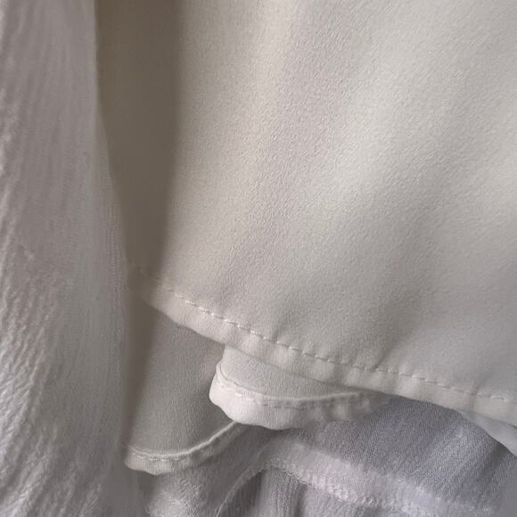 Knox Rose Dress Womens Size Medium Ivory Swiss Dot Peasant Style Tiered Maxi - Picture 15 of 16